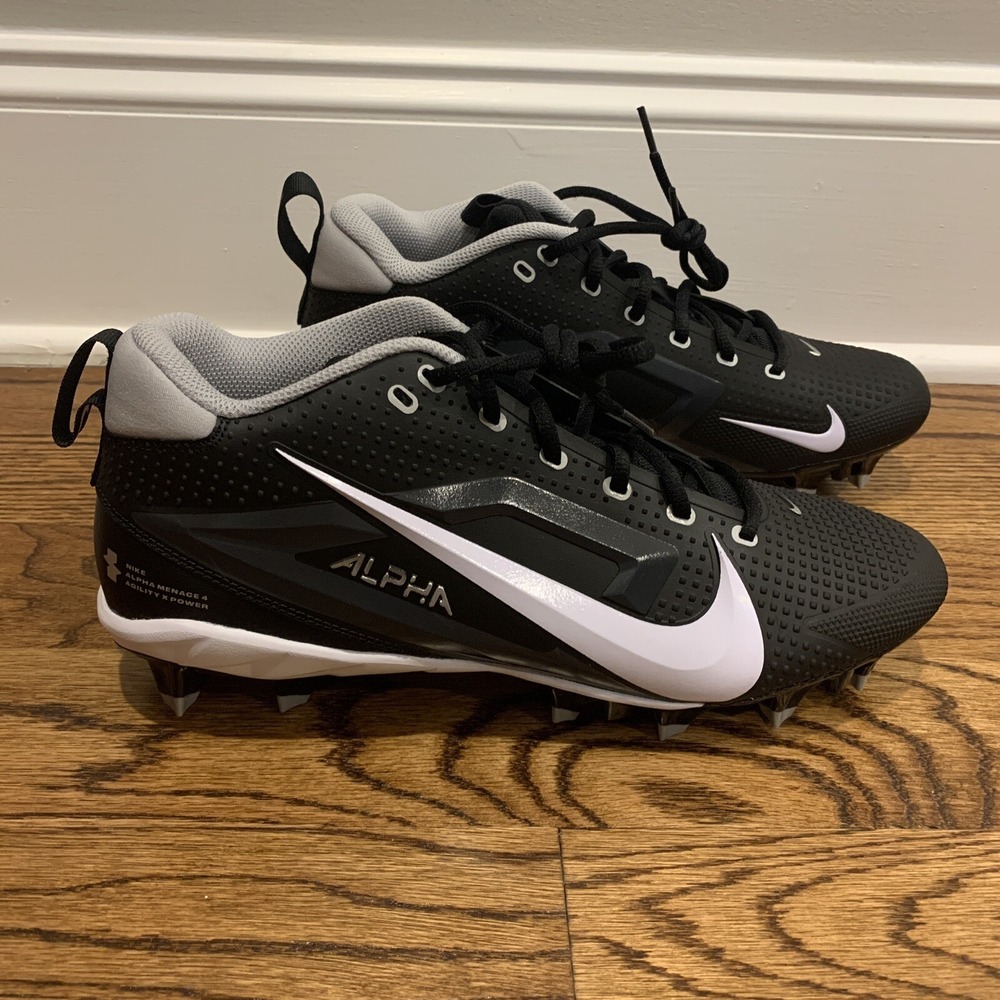 Nike Alpha Menace 4 Varsity Football Cleats Black White Men's Size 11 FN0027-001